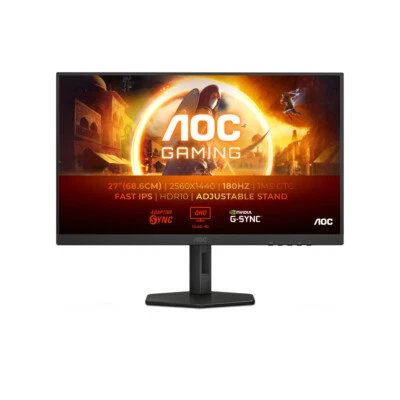 AOC G4 Q27G4XF 27" QuadHD Height Adjustable Gaming Monitor Response Time 1ms - Image 1 of 4