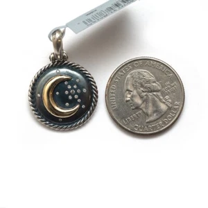 DAVID YURMAN New Moon & Star Round Charm Enhancer in Silver, 18K Gold, Diamond - Picture 1 of 6