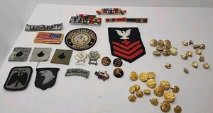 Vintage US Military Patch Button Ribbon & Pin Lot | Army Navy | Rare - Picture 1 of 10
