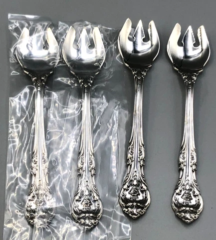 King Edward by Gorham Sterling Silver set of 4 Ice Cream Spoon/Forks 5 3/8" Cover