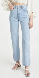 New $289 SLVRLAKE London High Rise Straight Jeans Fool For Love Blue Size 32 - Picture 1 of 19