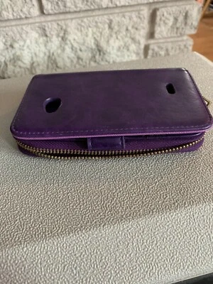 morado oscuro lg optimus l70 metro pc teléfono funda cartera Foto 1 de 4
