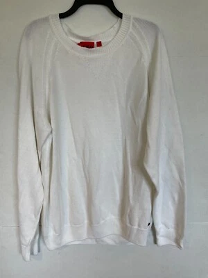 HUGO BOSS SUÉTER CUELLO REDONDO EN BLANCO LINO ALGODÓN HOMBRE TALLA XL XLARGE NUEVO SIN ETIQUETAS Foto 1 de 4
