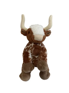 Build A Bear BAB Texas Longhorn Spotted Cow Bull Horns Stuffed Animal Toy Plush - Picture 1 of 6