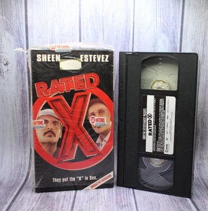 RARE Rated X VHS Tape UNRATED Version Charlie Sheen Emilio Estevez SHOWTIME Film - Foto 1 di 3