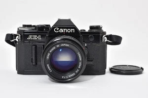 【CASI COMO NUEVA】Cámara fotográfica Canon AE-1 negra SLR nueva lente FD NFD 50mm f1.4 de JAPÓN - Imagen 1 de 14