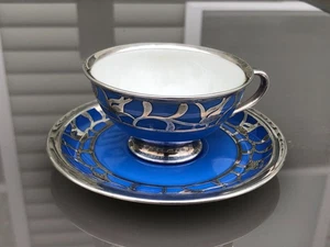 Vtg. Rosenthal Selb-Germany Winifred Porcelain Teacup Spahr Fine Silver Overlay - Picture 1 of 11