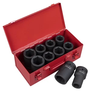 Sealey Metric Imperial Deep Impact Socket Set 10pc 1"D Single Hex AK689 - Picture 1 of 1