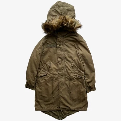 Vintage Y2K Avirex M-65 Field Mod Khaki Parka Coat, Army Military Pilot Bomber - Image 1 of 4