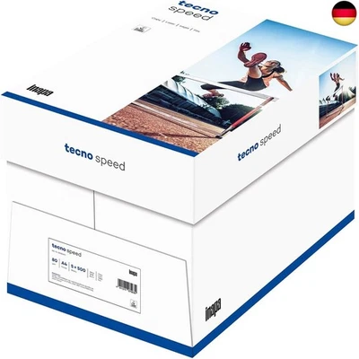 inapa Drucker-/Kopierpapier tecno Speed: 80 g/m², A4, weiß, 2500 Blatt - s