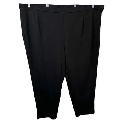 Calça Bob Mackie Plus Size 3X Cintura Alta Preta Sólida Zíper Lateral Carreira Cápsula 230 - Imagem 1 de 4