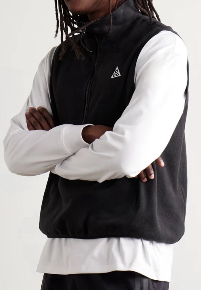 Nike ACG Wolf Tree Polartec Fleece Vest Mens L Black HJ2468-010