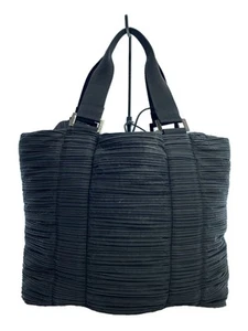 USED TOTE BAG POLYESTER BLACK PLAIN PP52-AG402 PLEATS PLEASE ISSEY MIYAKE GOOD - Picture 1 of 9