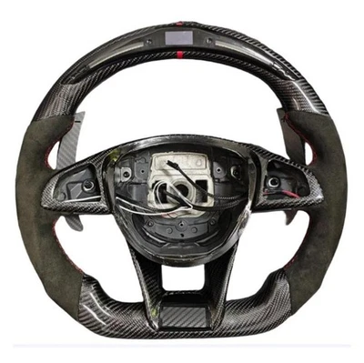 Volante LED de fibra de carbono para Mercedes-Benz C43 C63 E43 E63 S63 S65 AMG Foto 1 de 4