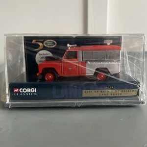CORGI CLASSICS 1:43 50 YRS 07407 LAND ROVER CITY OF BATH FIRE BRIGADE / NEW - Picture 1 of 6