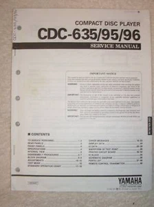 Yamaha Service Manual for the CDC-635 CDC-95 CDC-96 CD Disc Player - Picture 1 of 2