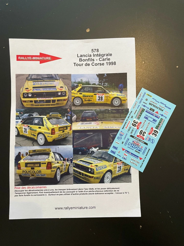 DECALS 1/43 LANCIA DELTA BONFILS TOUR DE CORSE 1998 WRC RALLYE RALLY FRANCE - Photo 1/1