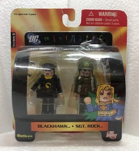 DC MINIMATES SGT. ROCK & BLACKHAWK FIGURE 2-PACK JUSTICE LEAGUE 2007 NEW - Picture 1 of 8