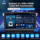 9" 4G 4+64GB Autoradio AM Android 13 GPS Navi DAB für VW GOLF 5 6 Passat Touran