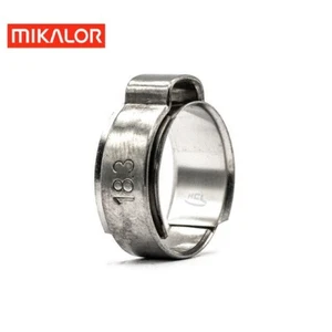 Mikalor Hose Clamp Single Ear Clip W4 304 Stainless Steel Inner Ring 5/10 Pack - Picture 1 of 4