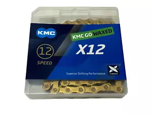 KMC X12 Ti-N Gold Pre Waxed 126L Road Race Bike Chain - Shimano - Campagnolo - Picture 1 of 10
