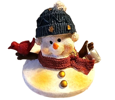 Muñeco de nieve vela tarro adorno decoración navideña casa de campo como está Foto 1 de 4