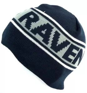 Baltimore Ravens Football Black Gray and White Beanie Stocking Cap Hat - Picture 1 of 2