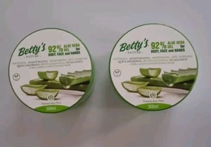 2 Betty's NATURE 92% Aloe Vera Gel Körper Gesicht Hand 2 x 300 ml = 600 ml NEU - Bild 1 von 9
