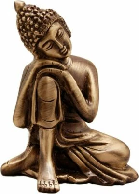 Hancrafted Brass Buddha Resting Showpiece Best For Home Decorative Gift - Image 1 of 4