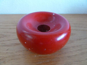 Swedish 1 Red Wood Candle Holder Donut Style  Design Sweden