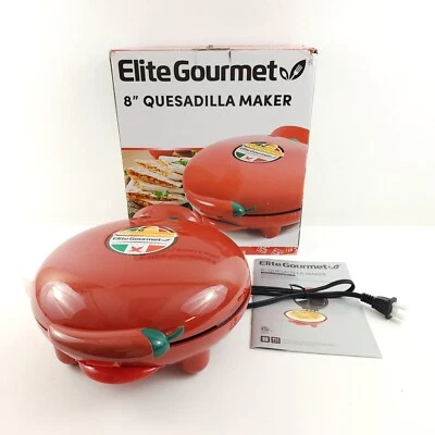 Elite Gourmet антипригарный электрический Quesadilla Maker легко нарезать 8» красный - Изображение 1 из 4