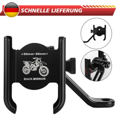 1x Motorrad Halterung Fahrrad Handy Rückspiegel Halter Smartphone E-Bike Roller - Bild 1 von 4