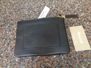 Madewell Zip Pouch Leather Cardholder True Black Wallet Travel NWT - Picture 1 of 7