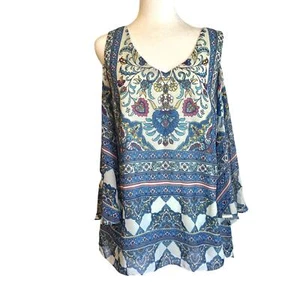 Blusa CoCo Bianco fluida fuera del hombro talla grande nueva con etiquetas - Imagen 1 de 8