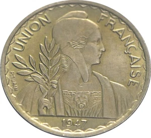 INDOCHINE FRANÇAISE 1 Piastre Union Française 1947 Paris Nickel - Picture 1 of 2