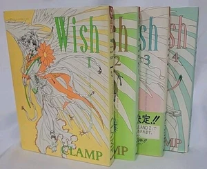 Wish Volumes 1-4 CLAMP manga en idioma japonés con libro de ilustración HC - Imagen 1 de 8