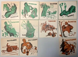 FUTURISMO ERBERTO CARBONI PROTOTIPO DI STAMPA CALENDARIO ANNO 1932 11 FOGLI - Picture 1 of 14