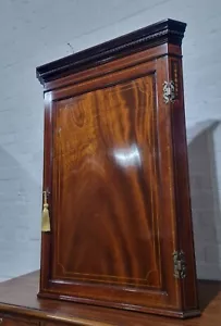 Antique Victorian wall mounted mahogany corner cupboard / cabinet - Picture 1 of 7