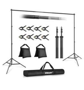 White EMART Backdrop Stand 10x10ft(WxH) Photo Studio Adjustable Background Stand - Picture 1 of 4