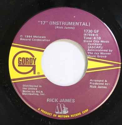 Soul 45 Rick James - 17 (Instumental) / 17 (Vocal) On Gordy - Image 1 of 2