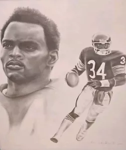 Chicago Bears Walter Payton 20" x 24" dell'artista Noa Chaikin - Foto 1 di 2