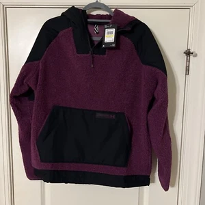 $120 NEW Under Armour Anorak Jacket Mens M Purple Pullover Fleece Mission Boucle - Picture 1 of 7