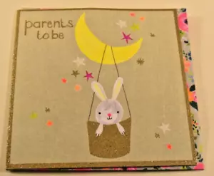 Insalata di carta nuova carta bambino genitori per essere stelle luna coniglio grande biglietto di auguri - Foto 1 di 2