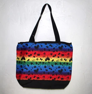 Bolso de Mano Grande Iconos Arco Iris Ombre Parques Disney Genuino Lona - Imagen 1 de 7