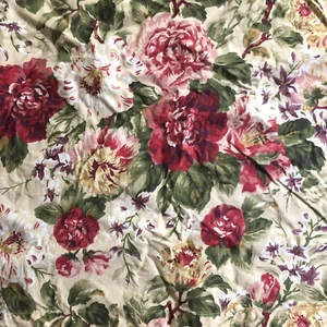 Ralph Lauren Constance Post Road Twin Flat Bed Sheet Red Beige Floral Pink Rose - Bild 1 von 9