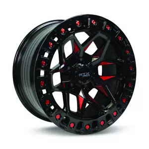 17 inch 17x9 RTX Zion Black Milled Red wheel rim 5x5 5x127 -15 - Picture 1 of 1