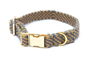CHEWS HAPPINESS CHHURAY HUNDEHALSBAND, GOLD/MARINE, HANDGEFERTIGT AUS YAKDAUNEN, NEU MIT ETIKETT - Bild 1 von 8
