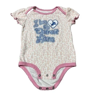 Baby Girl Detroit Lions Ruffle Sleeve Bodysuit - Size 6-9 Mo - Picture 1 of 4