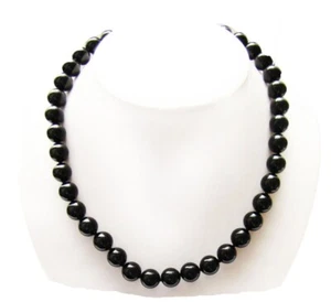 Collana unisex autentica agata nera onice GARANZIA pietre dure naturali NUOVA - Foto 1 di 2