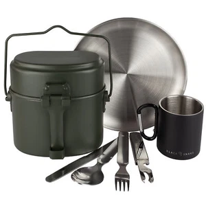 Kochgeschirr Camping Teller Edelstahl Besteck Picknickteller Isolierbecher Tasse - Bild 1 von 28